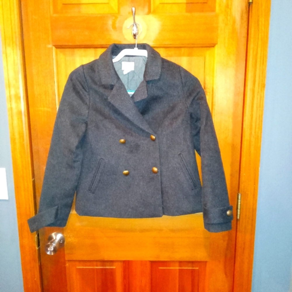Crewcuts 100% wool black peacoat size 12